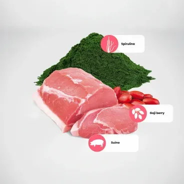 Racao N-D Spirulina Gatos Adultos Castrados Suino principais ingredientes